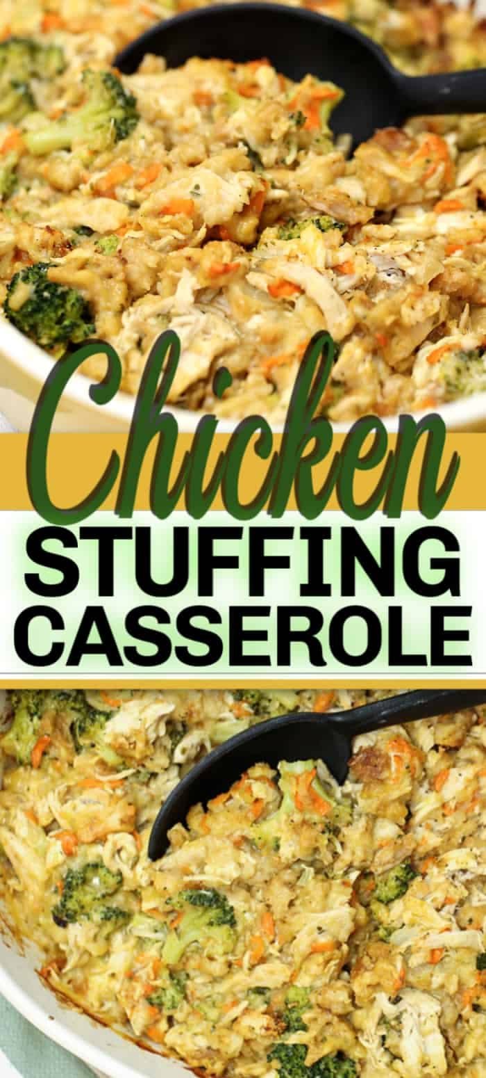 Easy Chicken Stuffing Bake Recipe | Broccoli chicken casserole with stuffing, Chicken broccoli stuffing casserole bake, Chicken recipes casserole