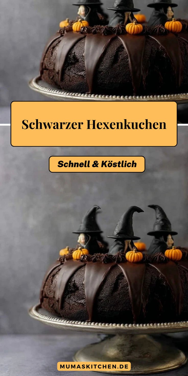 Schwarzer Hexenkuchen – saftiger Schokoladen-Gugelhupf für Halloween