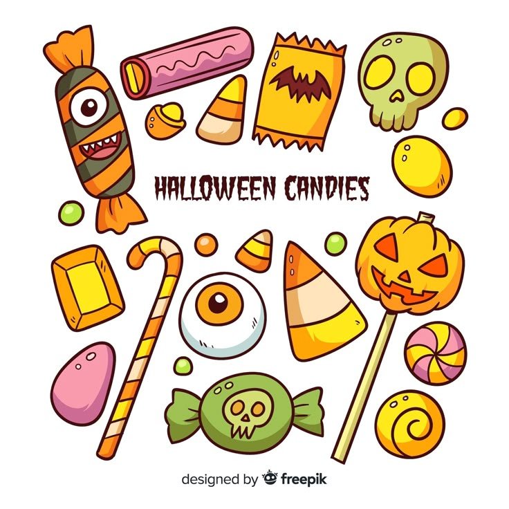 Halloween candy collection | Free Vector