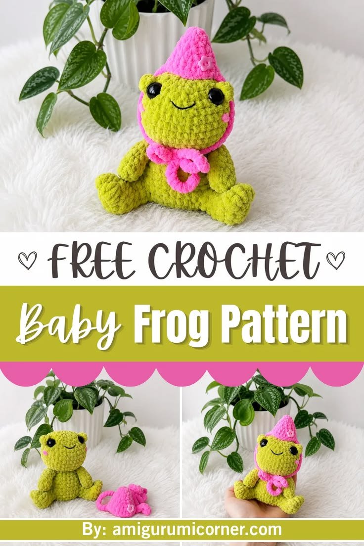 Squishy Lime-Green Frog Amigurumi
