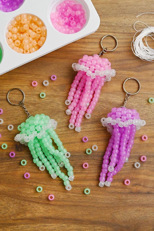 Pony Bead Jellyfish Keychain