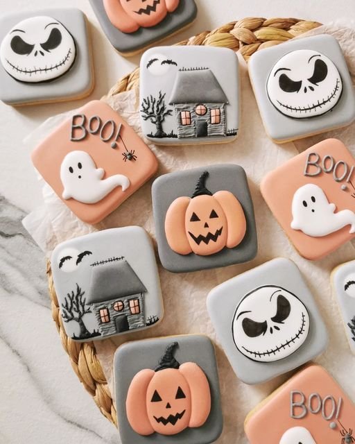 Biscotti decorati Halloween con glassa e occhi spaventosi | Spooky cookies decorated, Sugar cookie halloween, Halloween cookies decorated royal icing