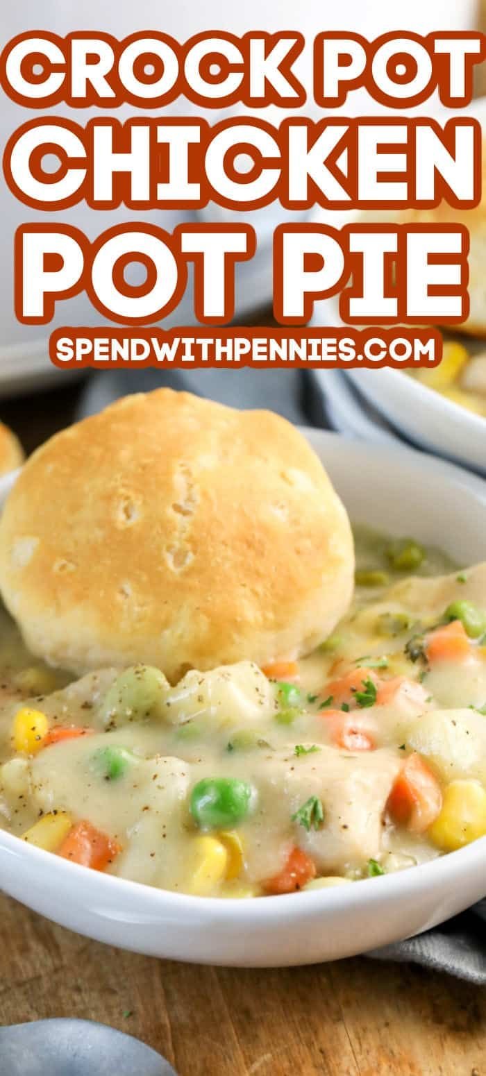 Crock Pot Chicken Pot Pie Recipe | Easy chicken pot pie in crockpot, Chicken pot pie in crock pot, Crockpot chicken pot pie filling