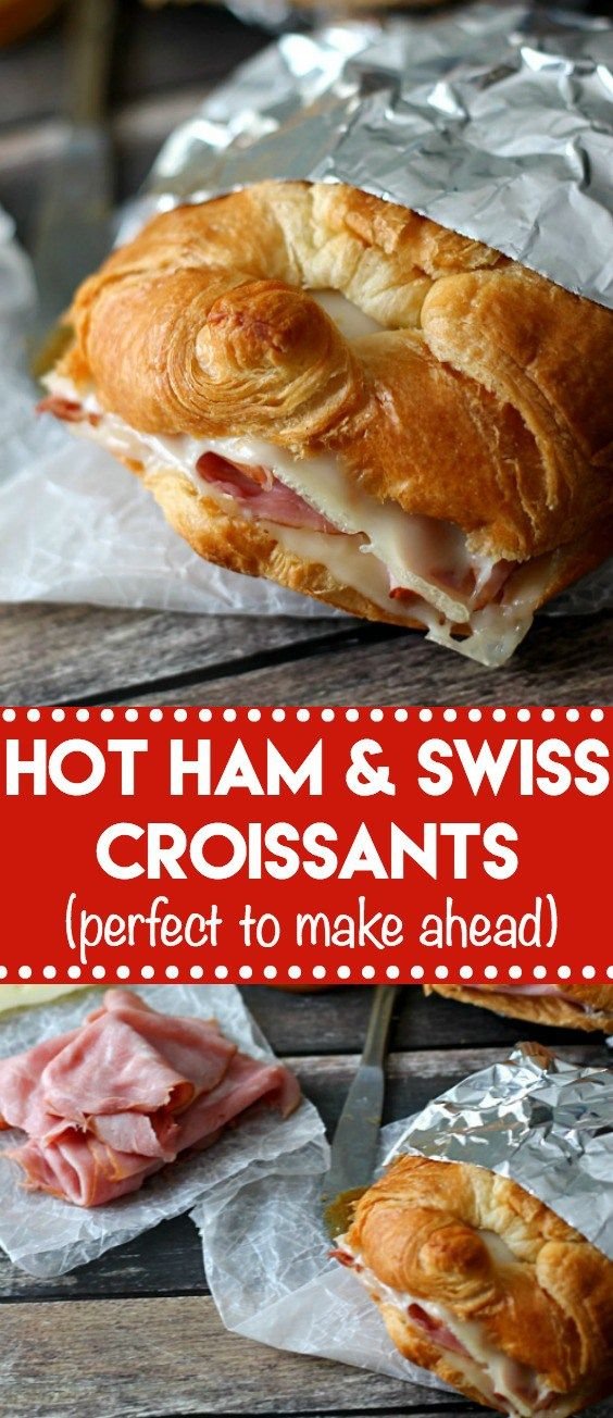 Hot Ham & Swiss Croissants: A Mouthwatering Delight! | Dinner with Ham, Simple Warm Croissant Sandwich, Hot Croissant Sandwich