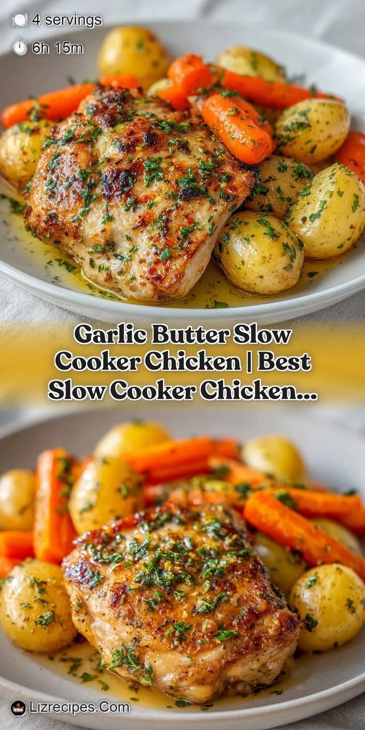 Garlic Butter Slow Cooker Chicken | Best Slow Cooker Chicken Recipes