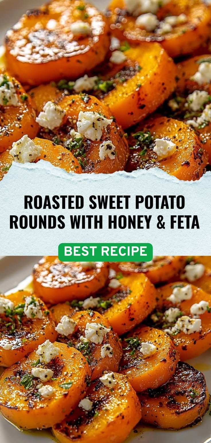 Roasted Sweet Potato Rounds with Honey & Feta for Your Next Meal – Perfect for Every Season and O...