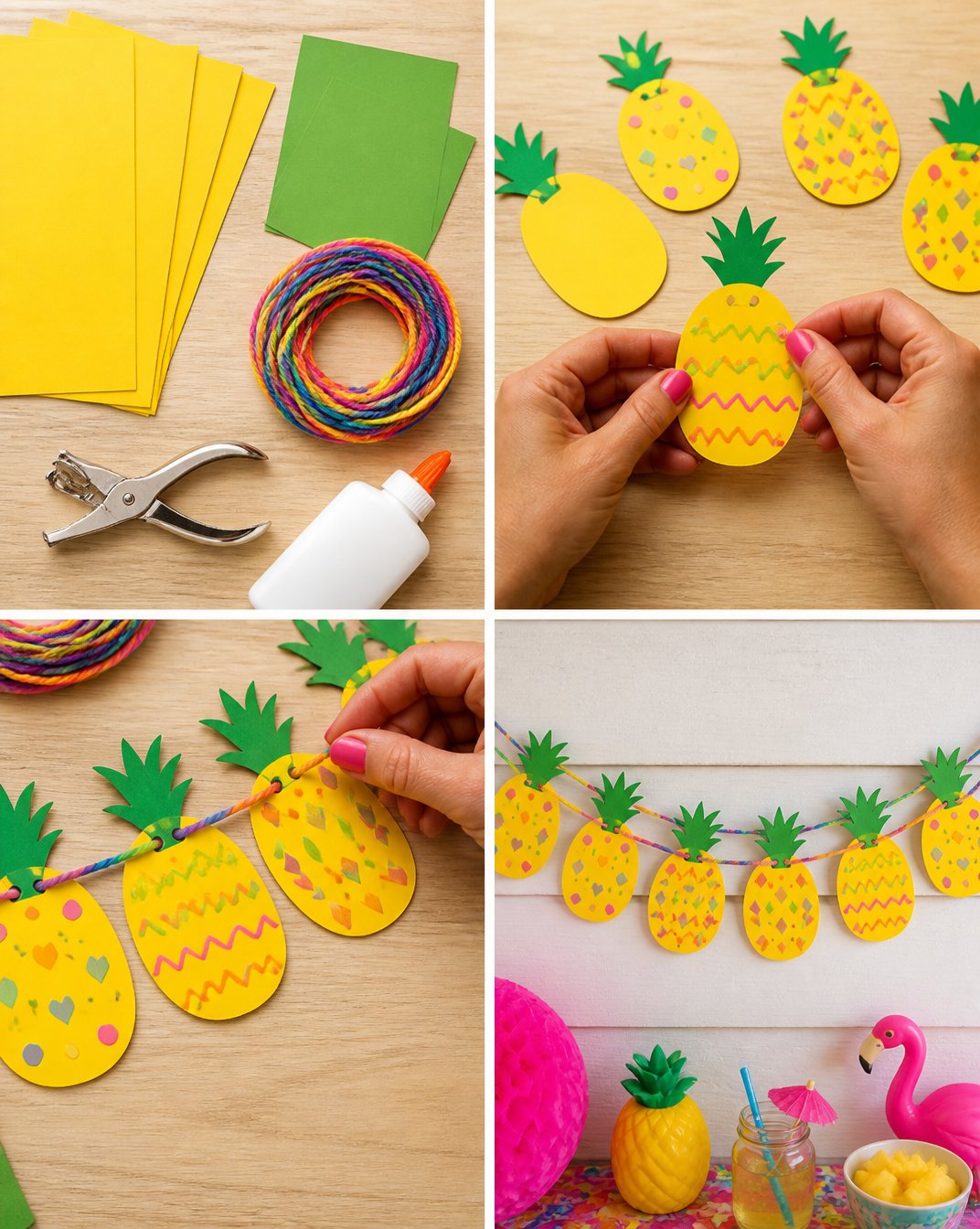 DIY Rainbow Pineapple Garland for Summer Party Decor 16 DIY Pineapple Rainbow Garland for Summer Parties