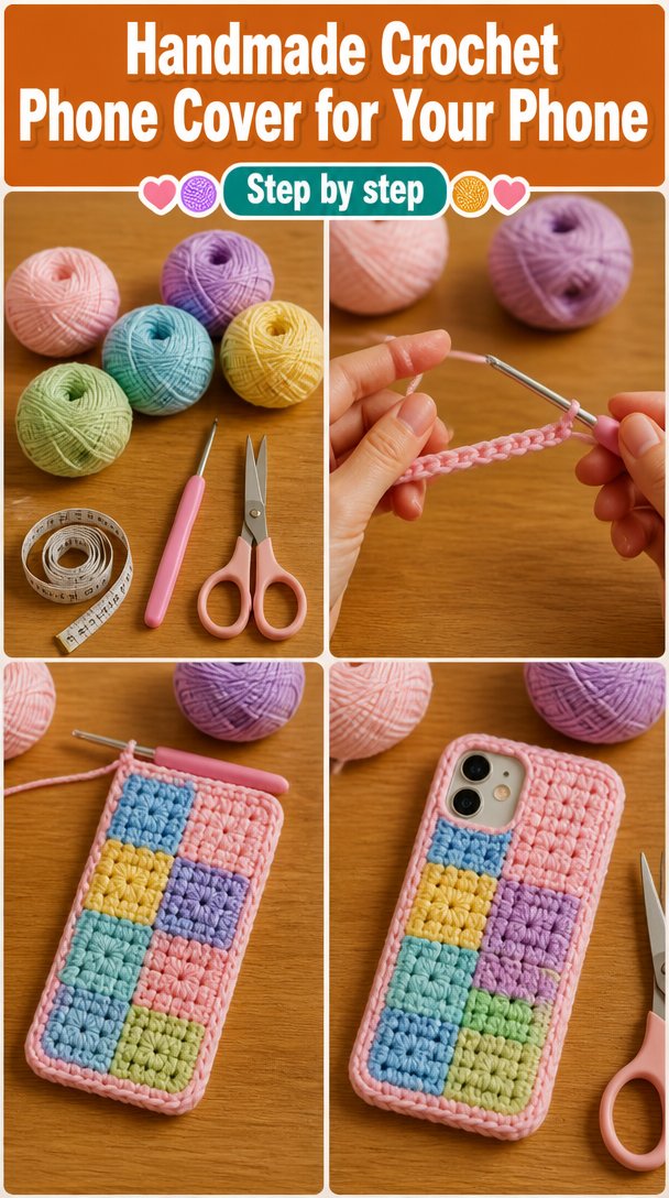 Handmade Crochet Phone Cover Stylish Accessory 5 Handmade Crochet Phone Cover