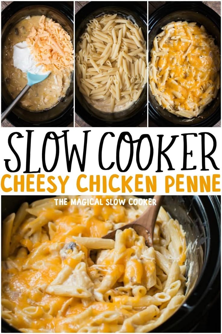 Slow Cooker Cheesy Chicken Penne Recipe | The magical slow cooker, Slow cooking, Pollo con queso