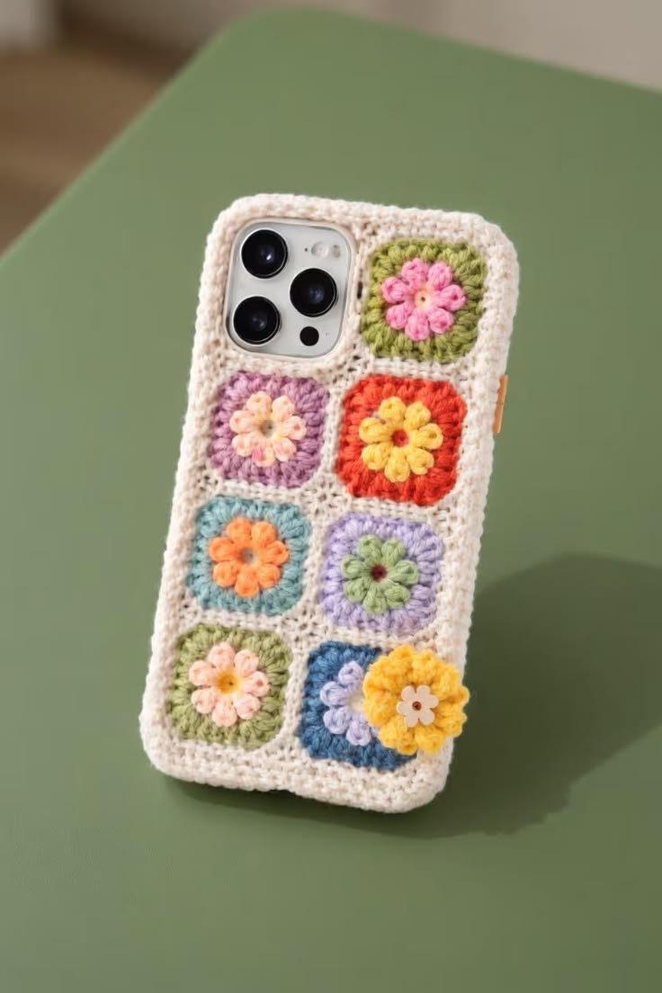 Handmade Crochet Floral Phone Case 6 Handmade Crochet Floral Phone Case