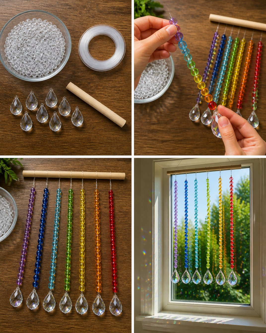 Colorful Bead Curtain with Rainbow Hues for Windows 15 Colorful Rainbow Bead Curtain for Windows