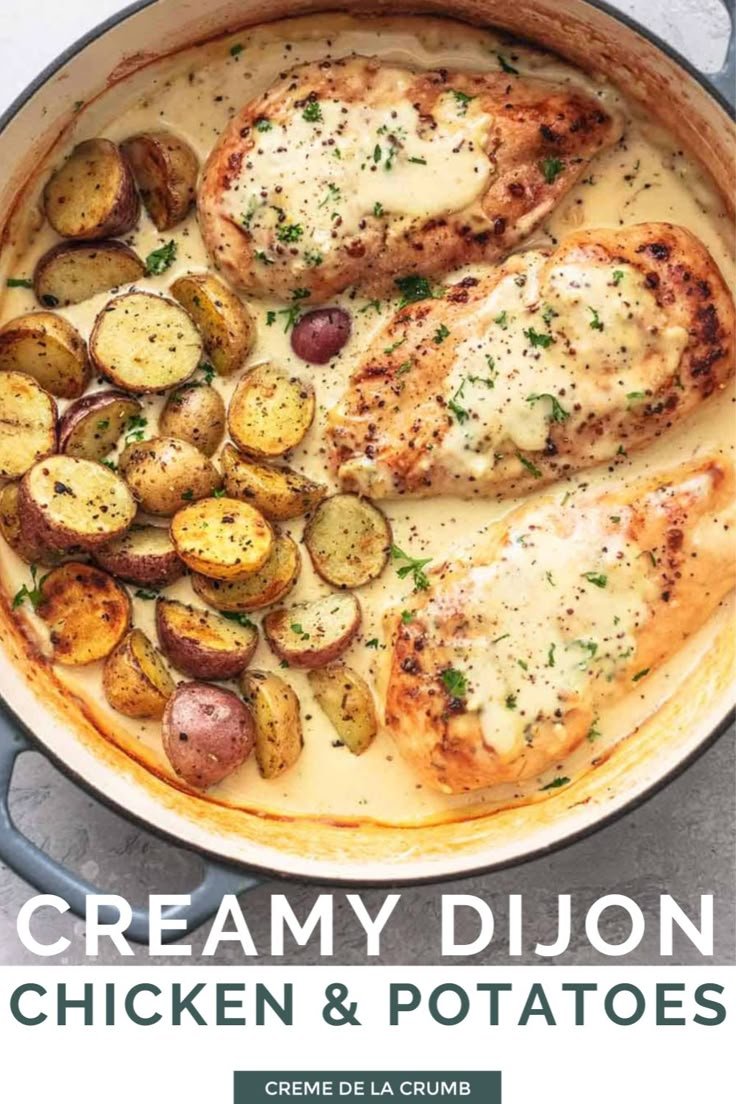 Chicken and Potatoes in Creamy Dijon Sauce