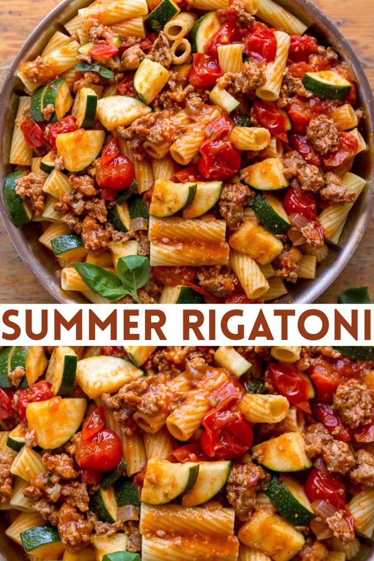Sausage Rigatoni with Zucchini and Tomatoes