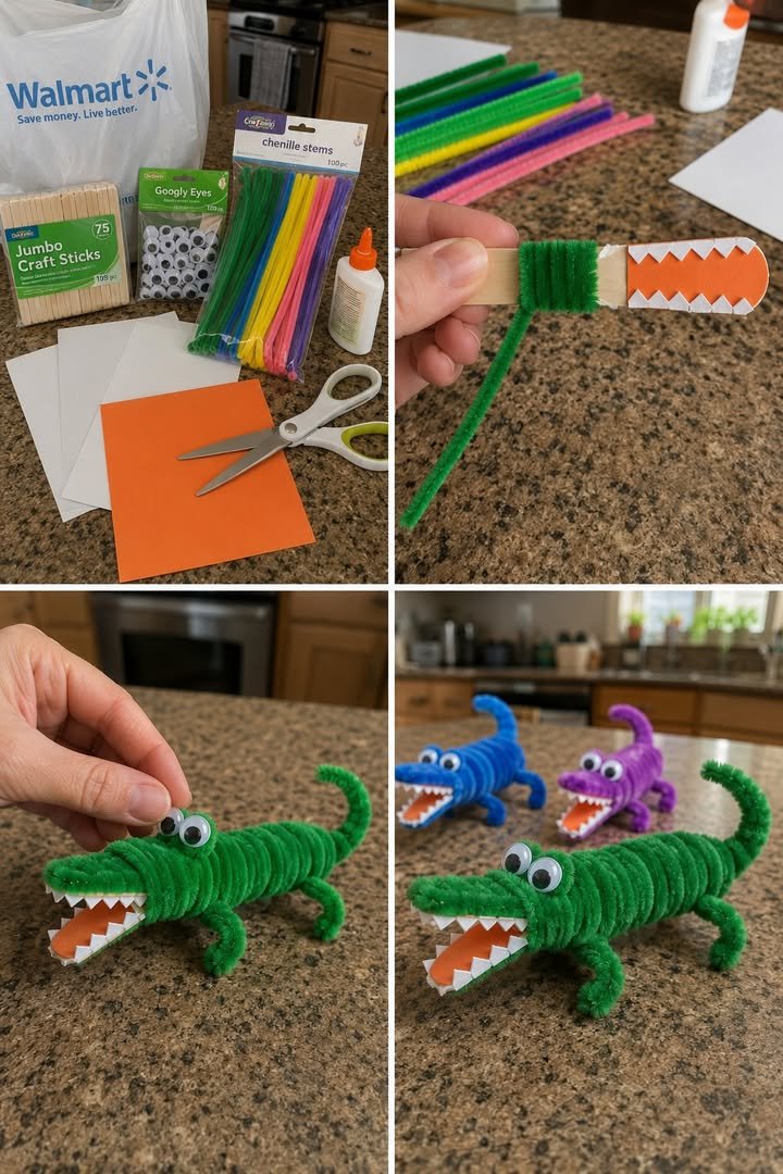 DIY Pipe Cleaner Crocodile