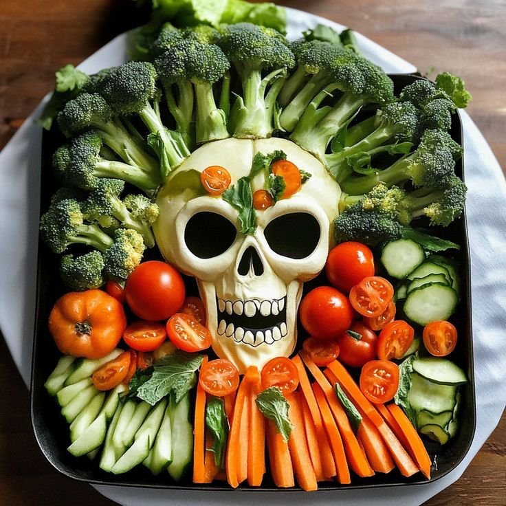 Skeleton Veggie Tray – Frightfully Fun Halloween Snack