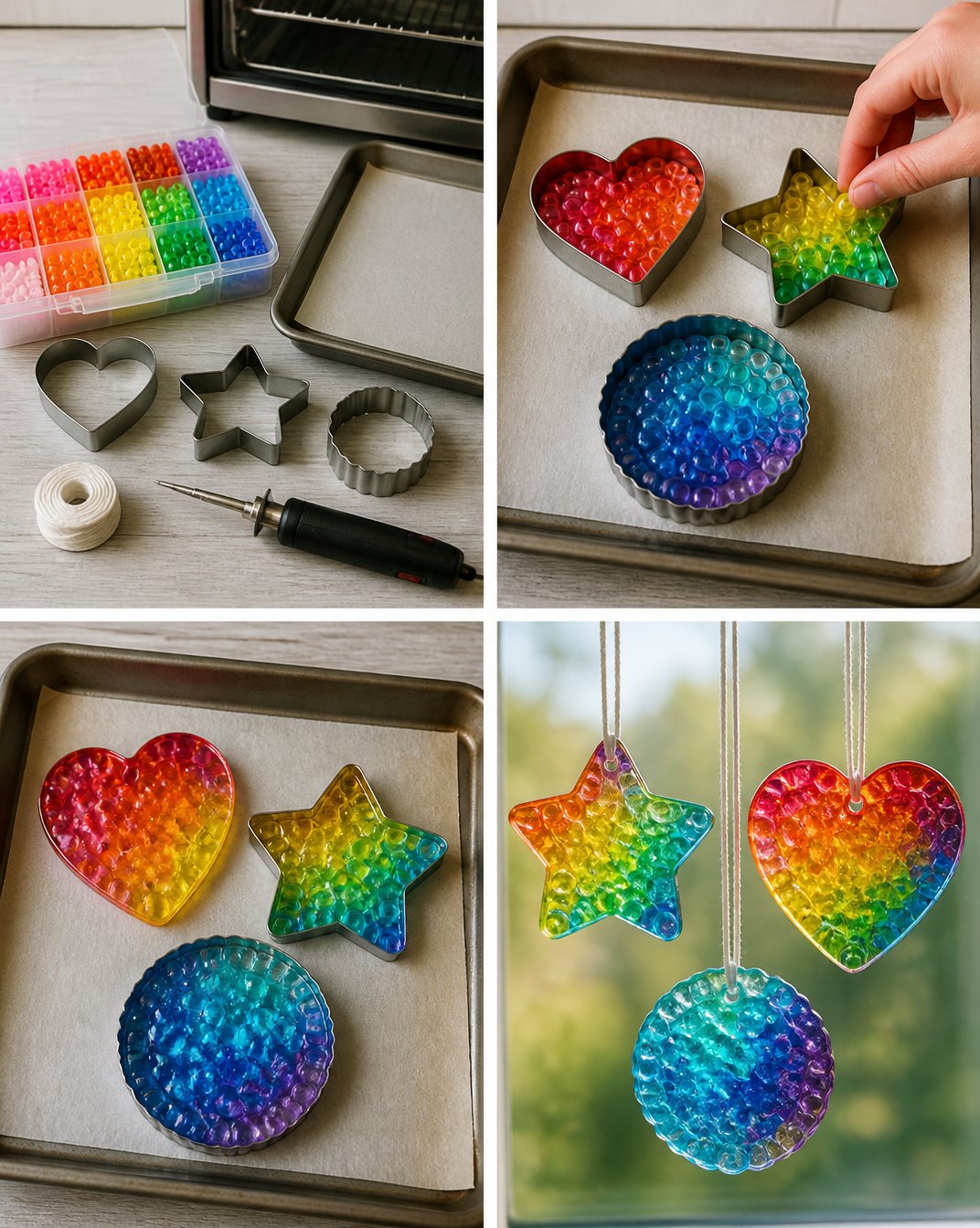 Create Rainbow Suncatchers Using a Melted Glass Technique 20 How to Make Rainbow Suncatchers with a Melted Glass Technique