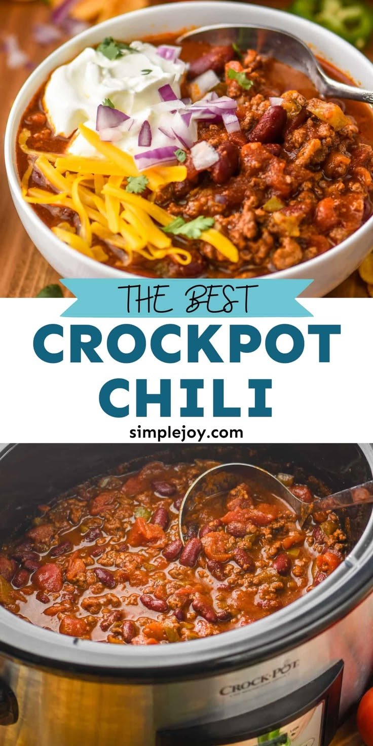 Hearty Crock Pot Chili: A Delicious Year-Round Dish | Easy chili recipe crockpot, Slow cooker chili easy, Slow cooker chili recipe