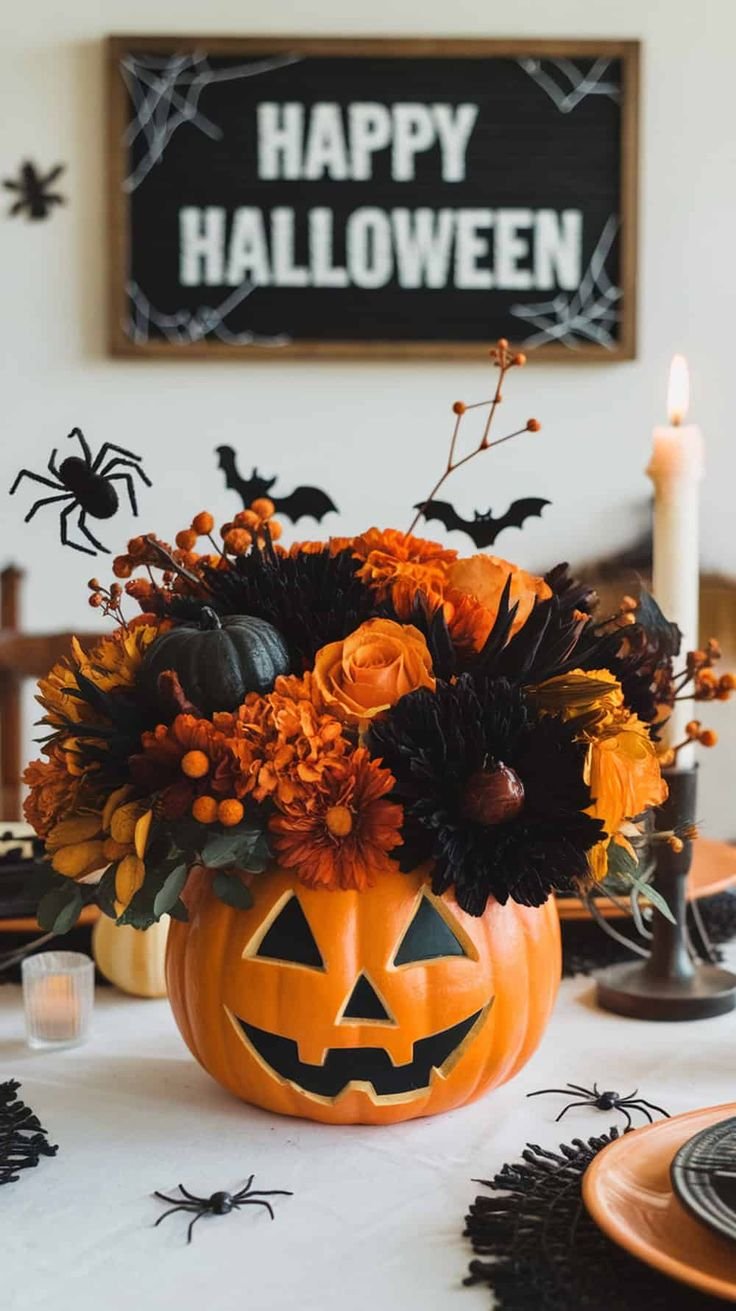Halloween Pumpkin Flower Arrangements That Are Scary Beautiful