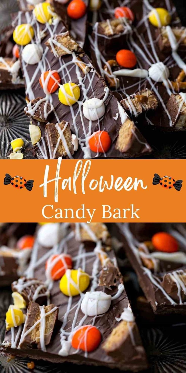 Halloween Candy Bark - I Heart Eating | Halloween bark candy, Halloween chocolate bark recipes, Chocolate halloween candy