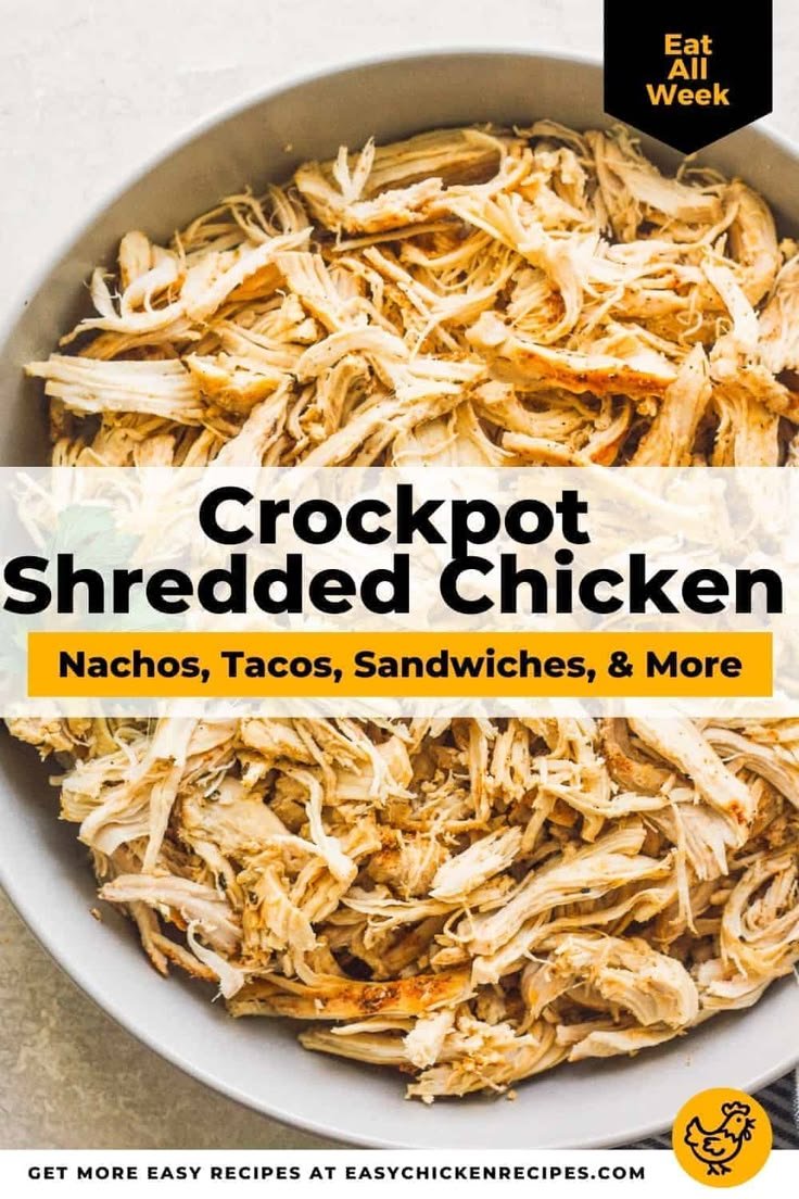 Crockpot Shredded Chicken Breast Recipes: Easy Meal Prep Ideas | Shredded slow cooker chicken, How to make shredded chicken in crockpot, Juicy shredded chicken crock pot