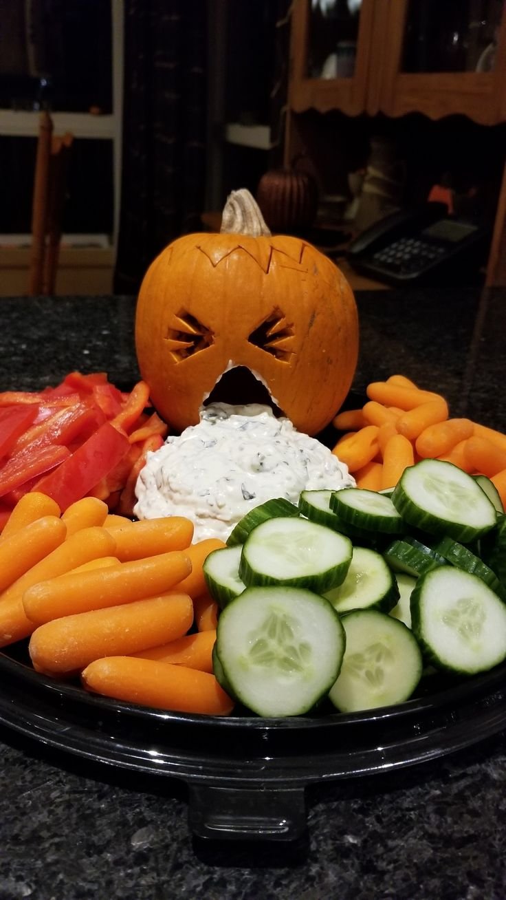 Puking Pumpkin Veggie Tray