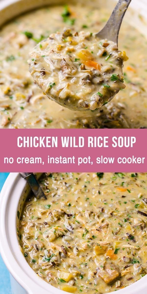 Healthy Chicken Wild Rice Soup (Video) (Stove, IP, Crockpot) - iFOODreal - Healthy Family Recipes