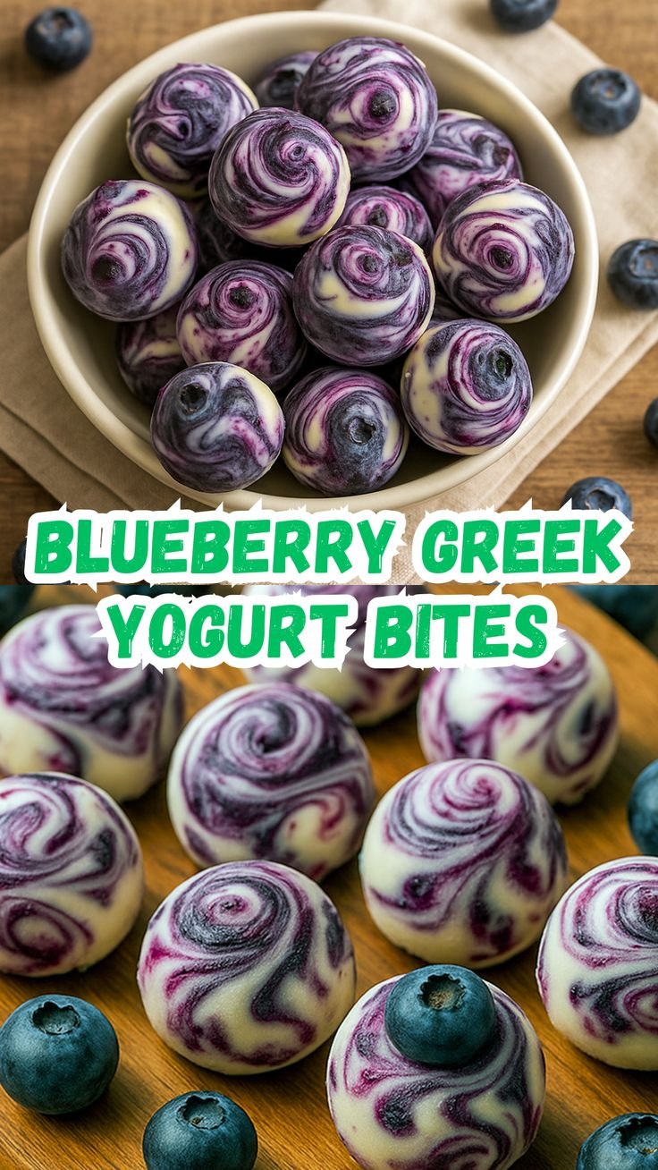 Blueberry Greek Yogurt Bites | Healthy Morning Bites Snack