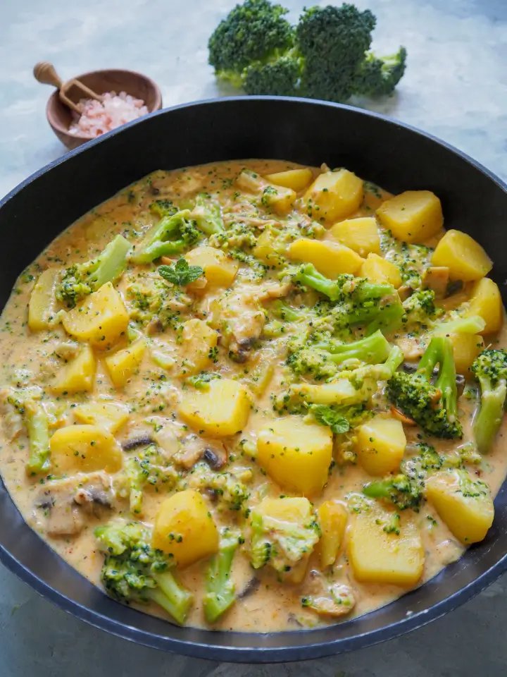 Broccoli Kartoffel-Pfanne mit Pilzen