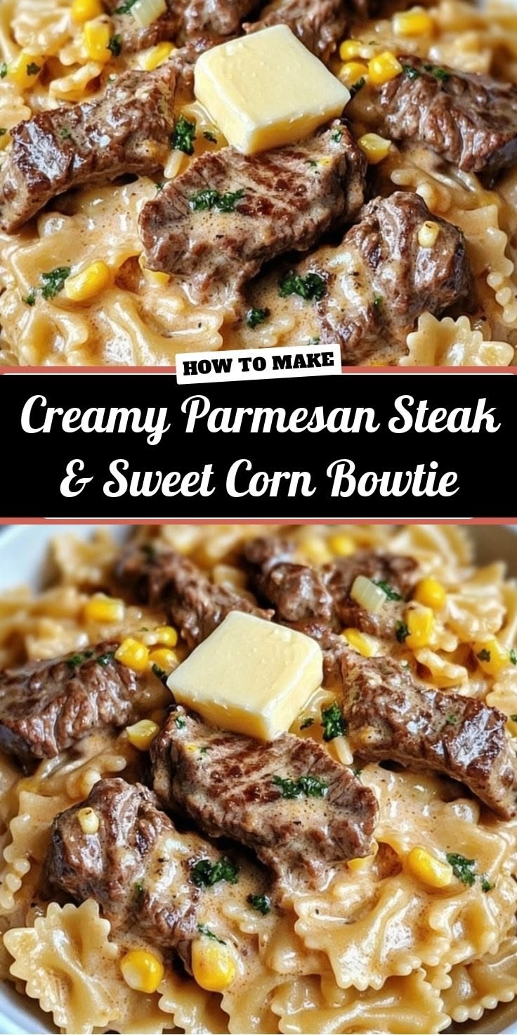 Creamy Parmesan Steak & Sweet Corn Bowtie