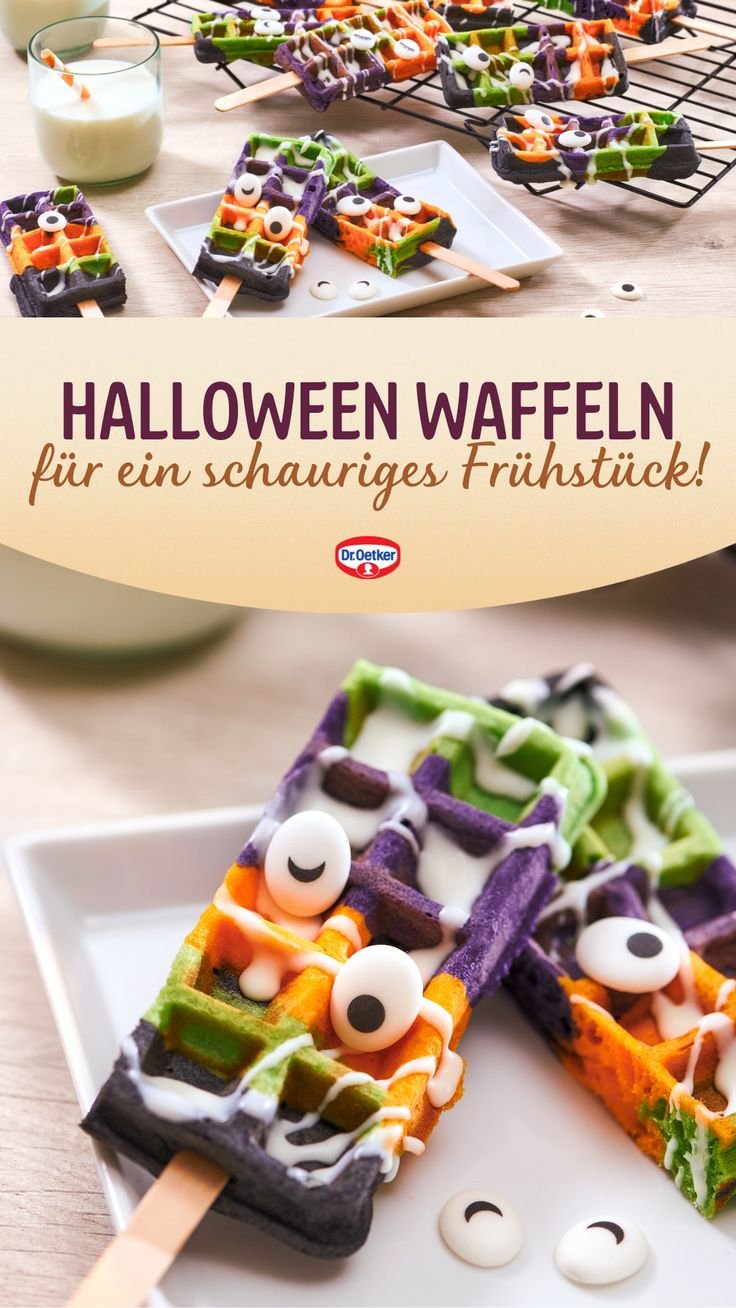 Halloween Waffeln für ein Halloween Frühstück I Beste Halloween Rezepte