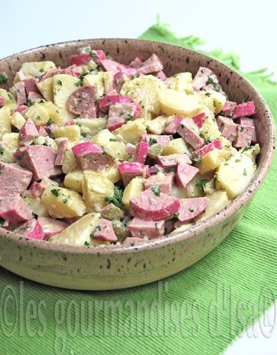 Salade de pommes de terre et cervelas | Salade cervelas, Salade strasbourgeoise, Les gourmandises d'Isa