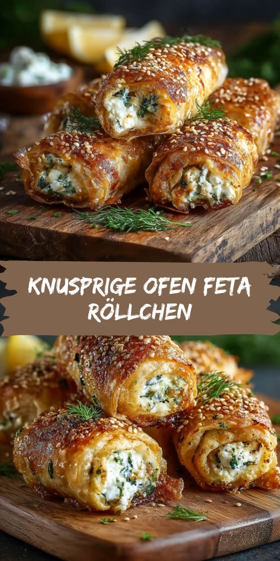 Diese Ofen Feta Röllchen sind so cremig dass jeder Nachschlag will