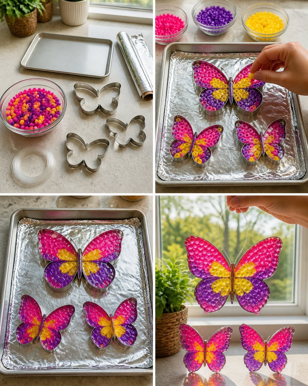 Pony Bead Butterfly Suncatchers Become Cozy 7 Pony Bead Butterfly Suncatchers