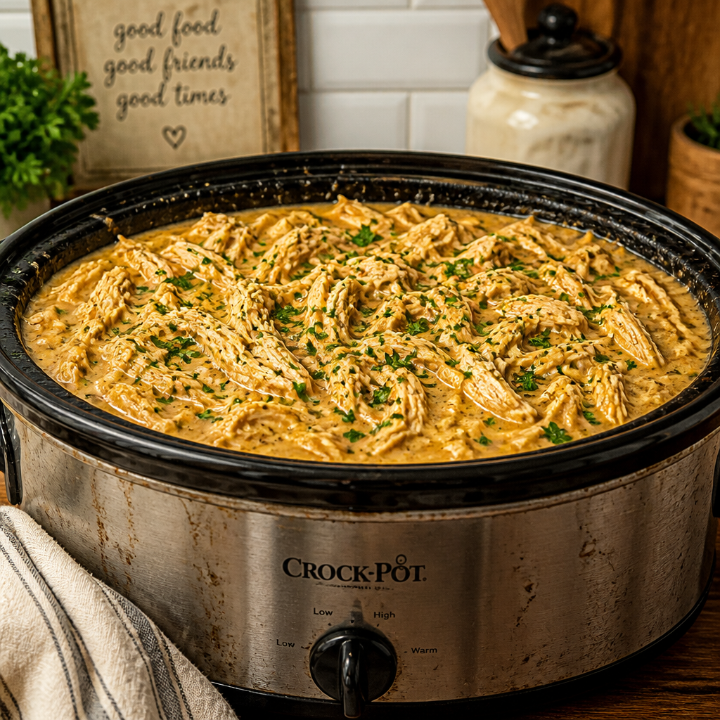 Easy Crockpot Chicken and Creamy Gravy Recipe