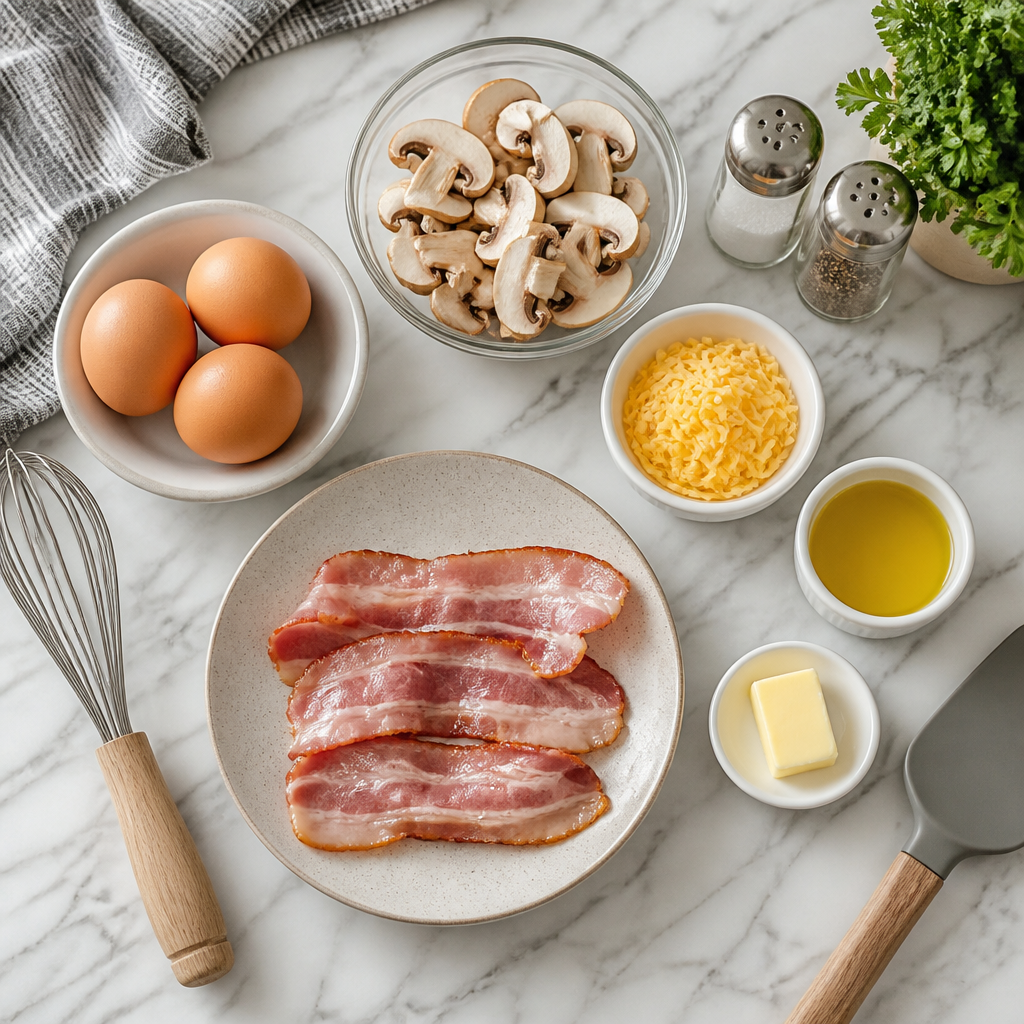 Keto Bacon & Mushroom Omelette: A Simple High-Protein Delight