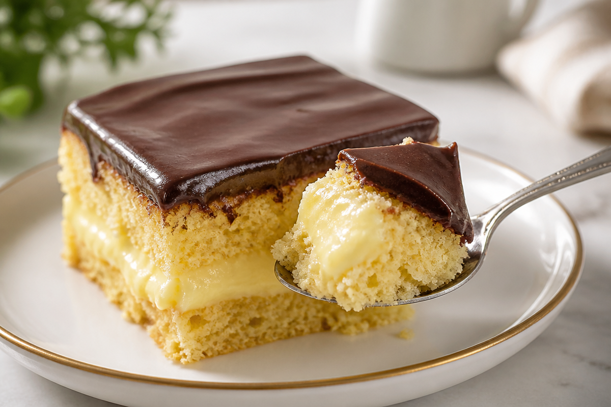 Boston Cream Poke Cake