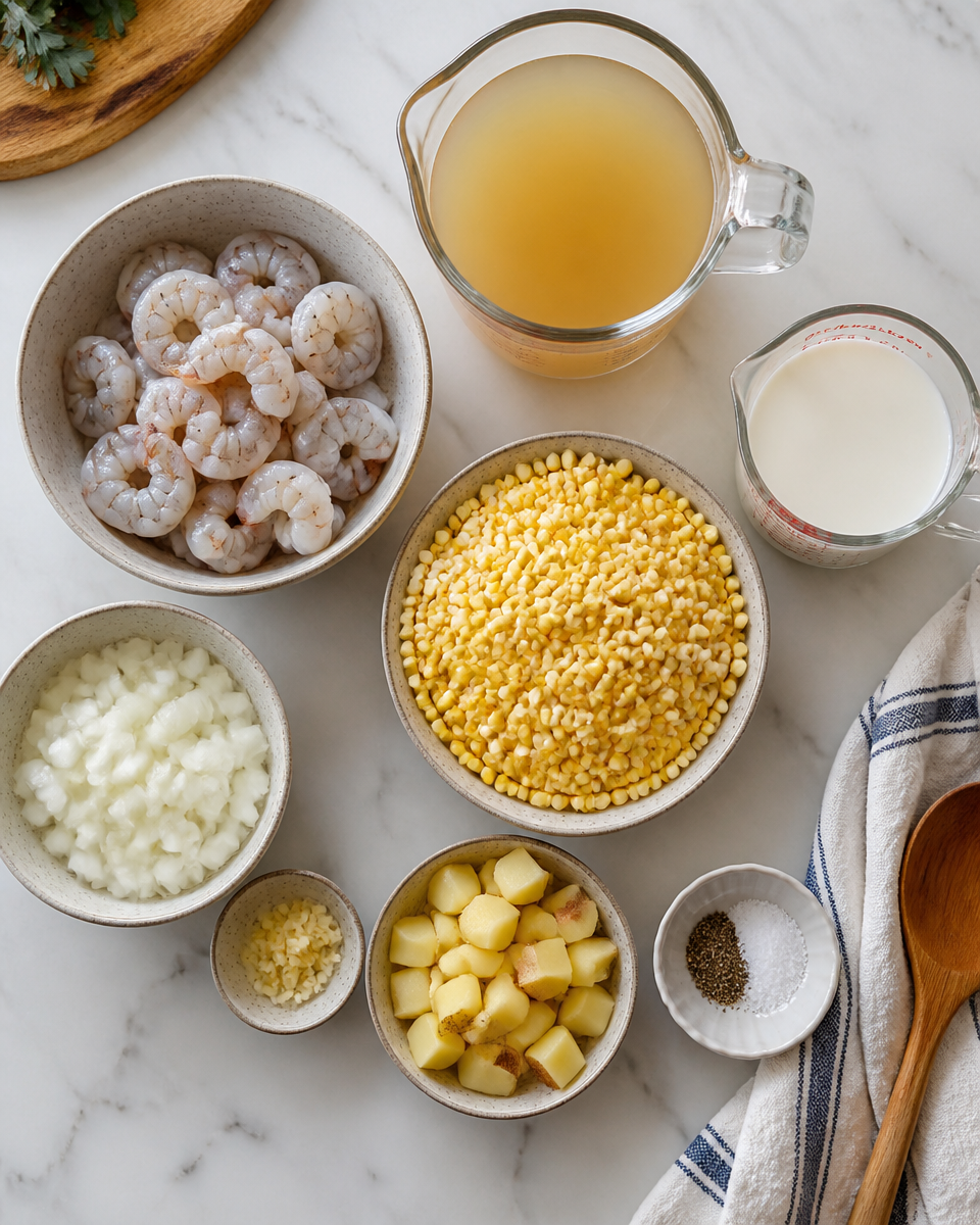 One Pan Shrimp and Corn Chowder