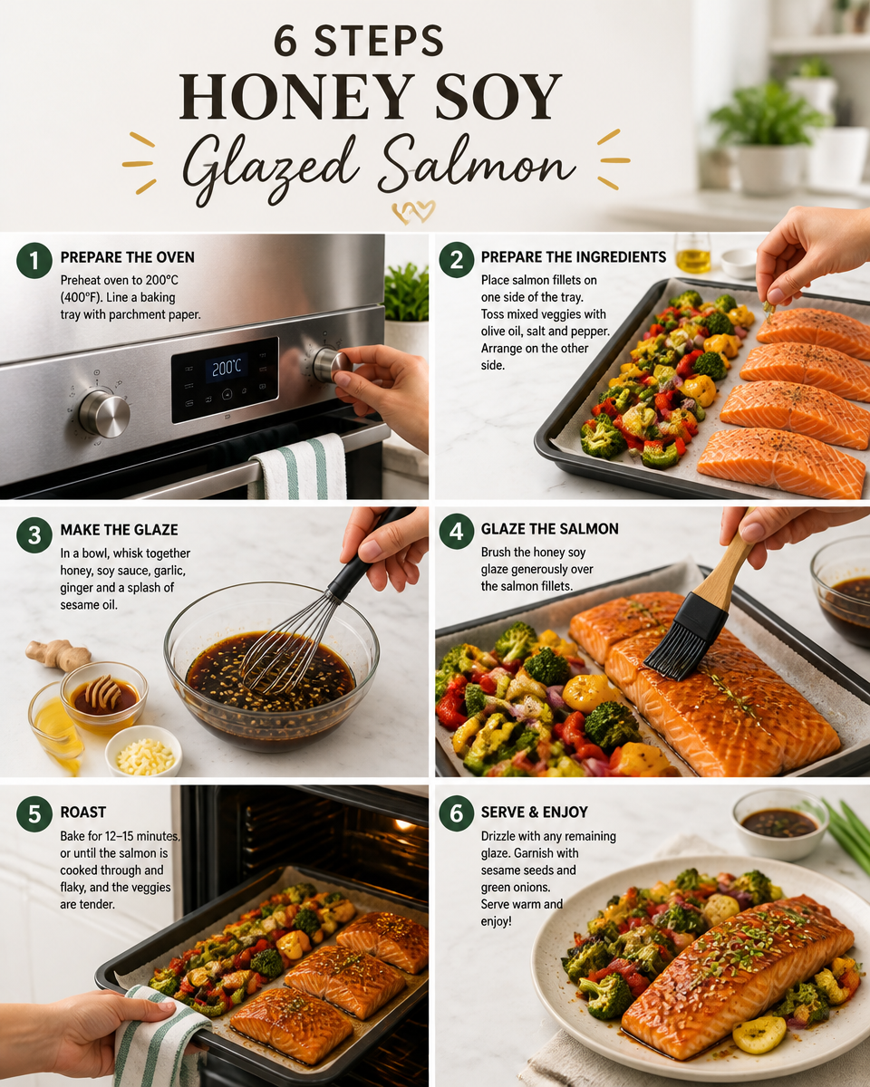 Honey Soy Glazed Salmon Sheet Pan