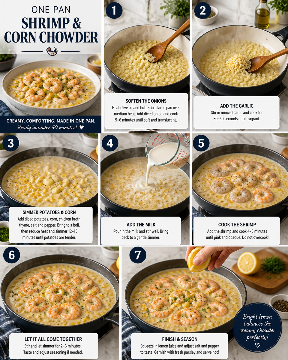One Pan Shrimp and Corn Chowder
