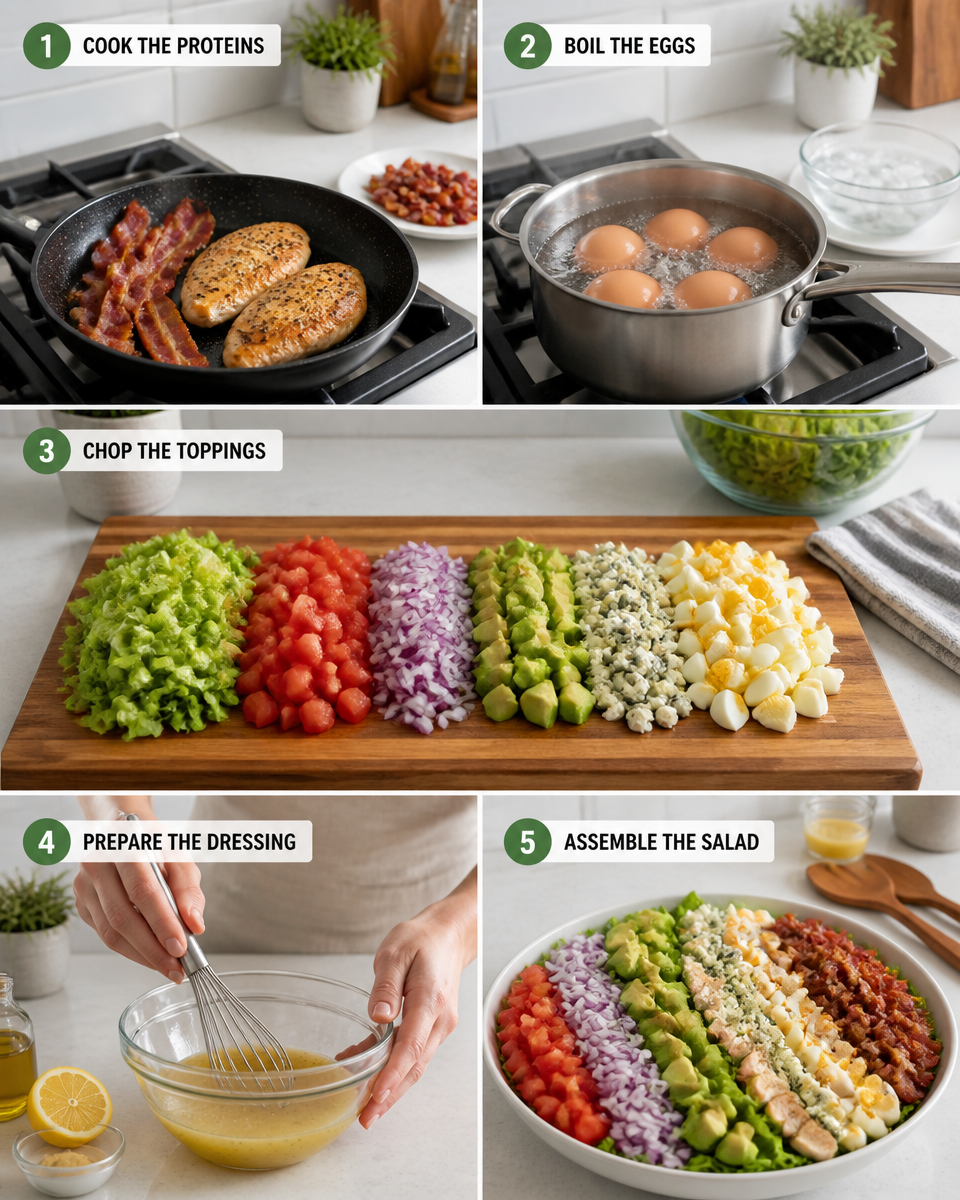 Cobb Salad with Blue Cheese Dressing