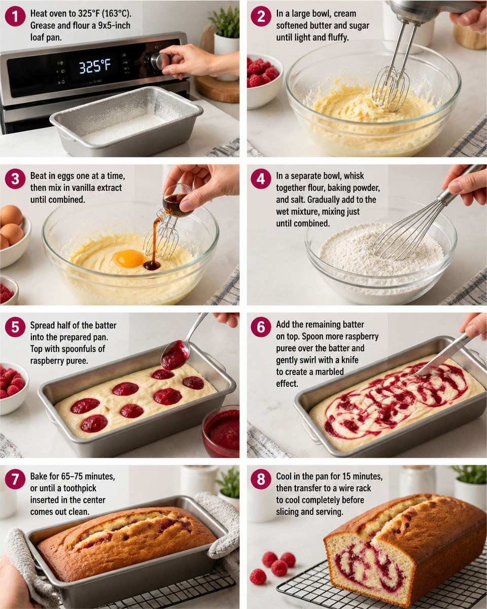 Raspberry Swirl Pound Cake