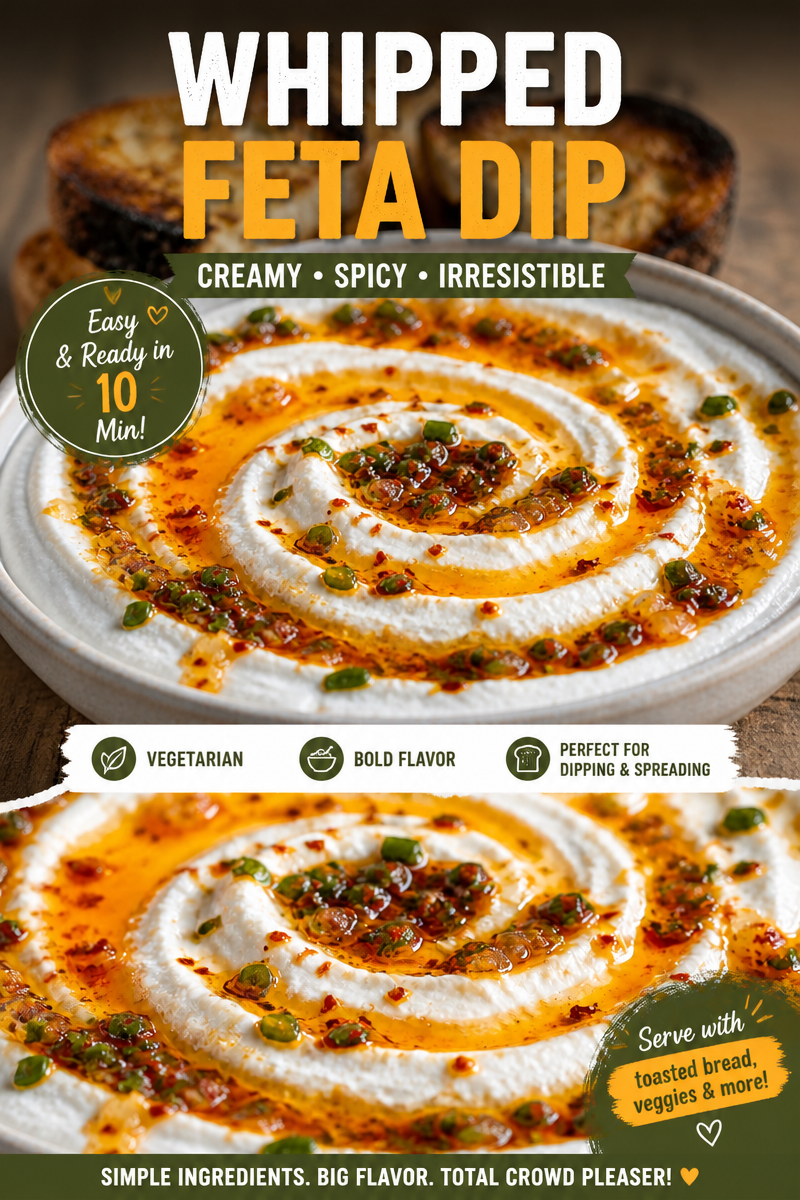 Easy Whipped Feta Dip — Honey Chili Topping