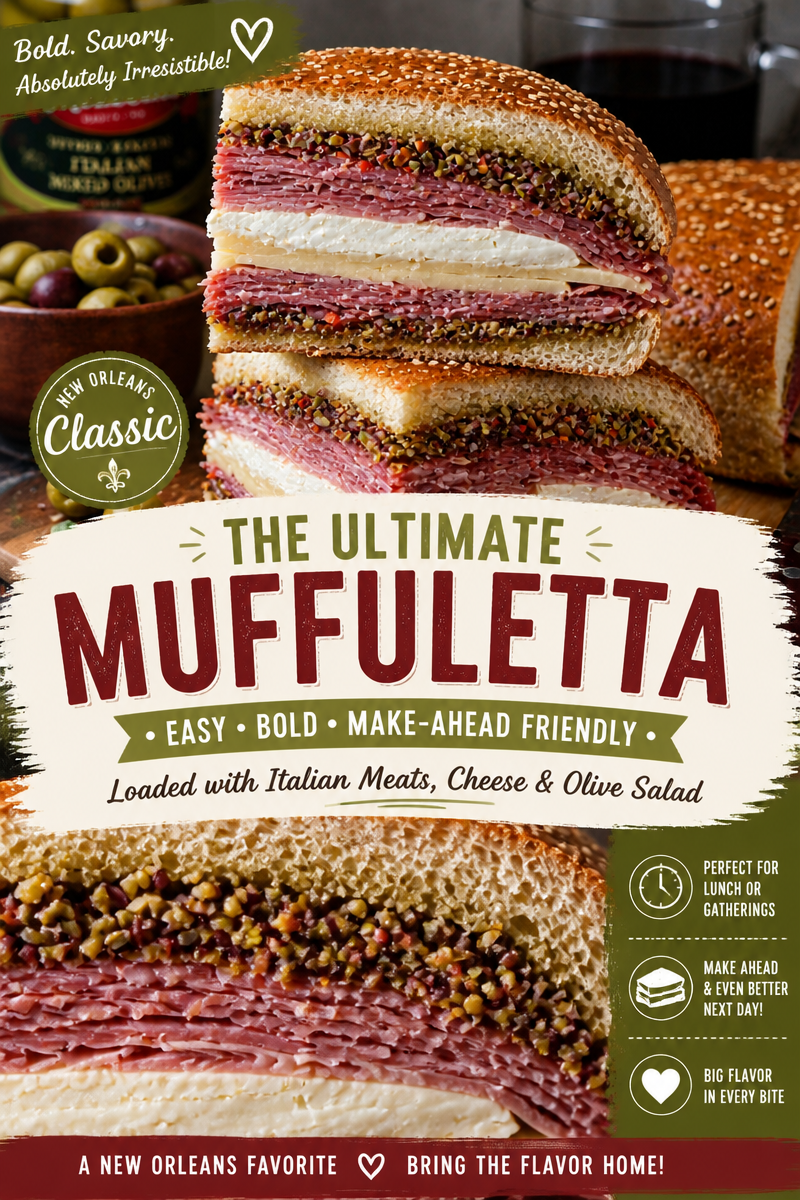 Easy Muffuletta — New Orleans Olive Salad Sandwich