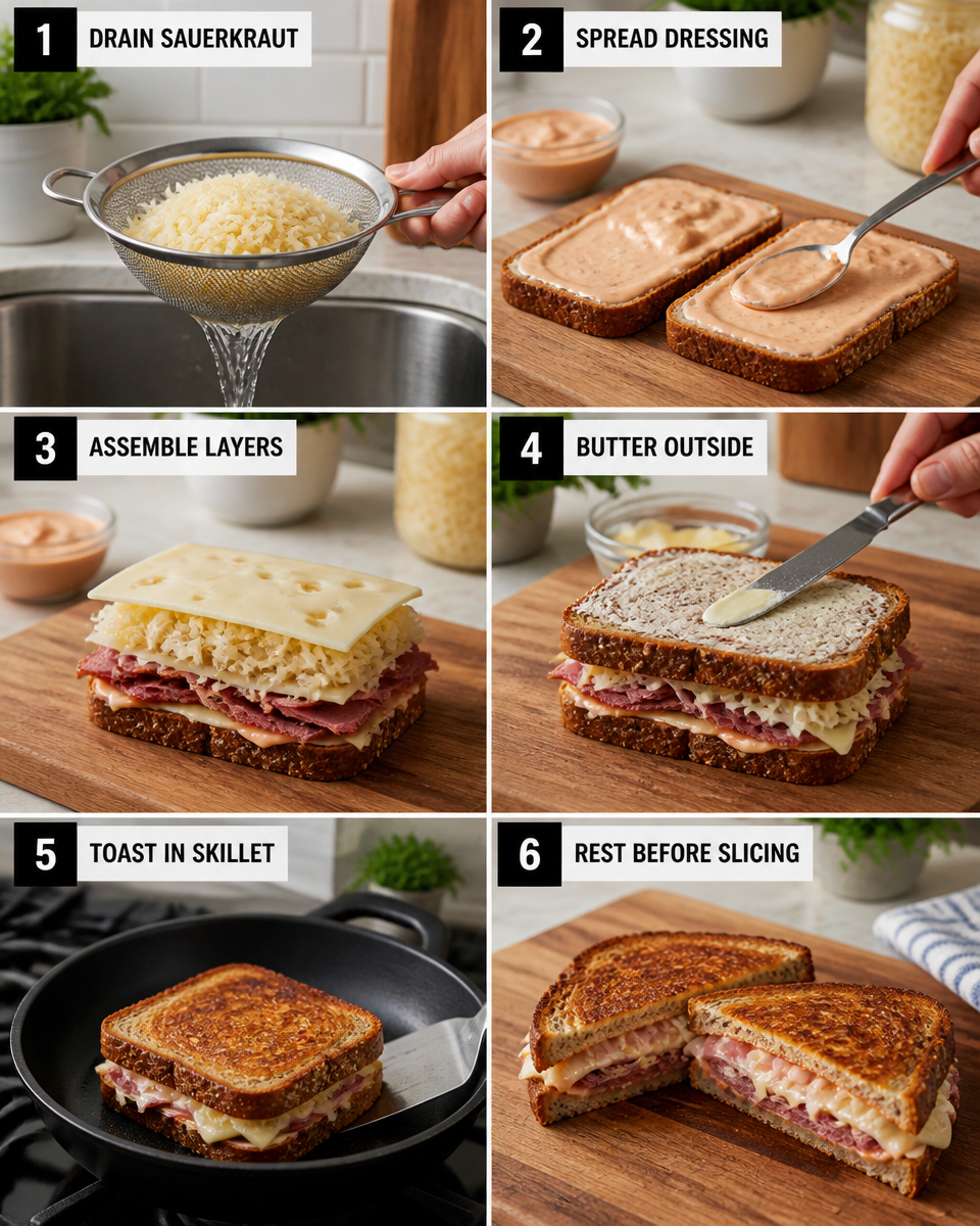 Easy Reuben Sandwich — Corned Beef Sauerkraut