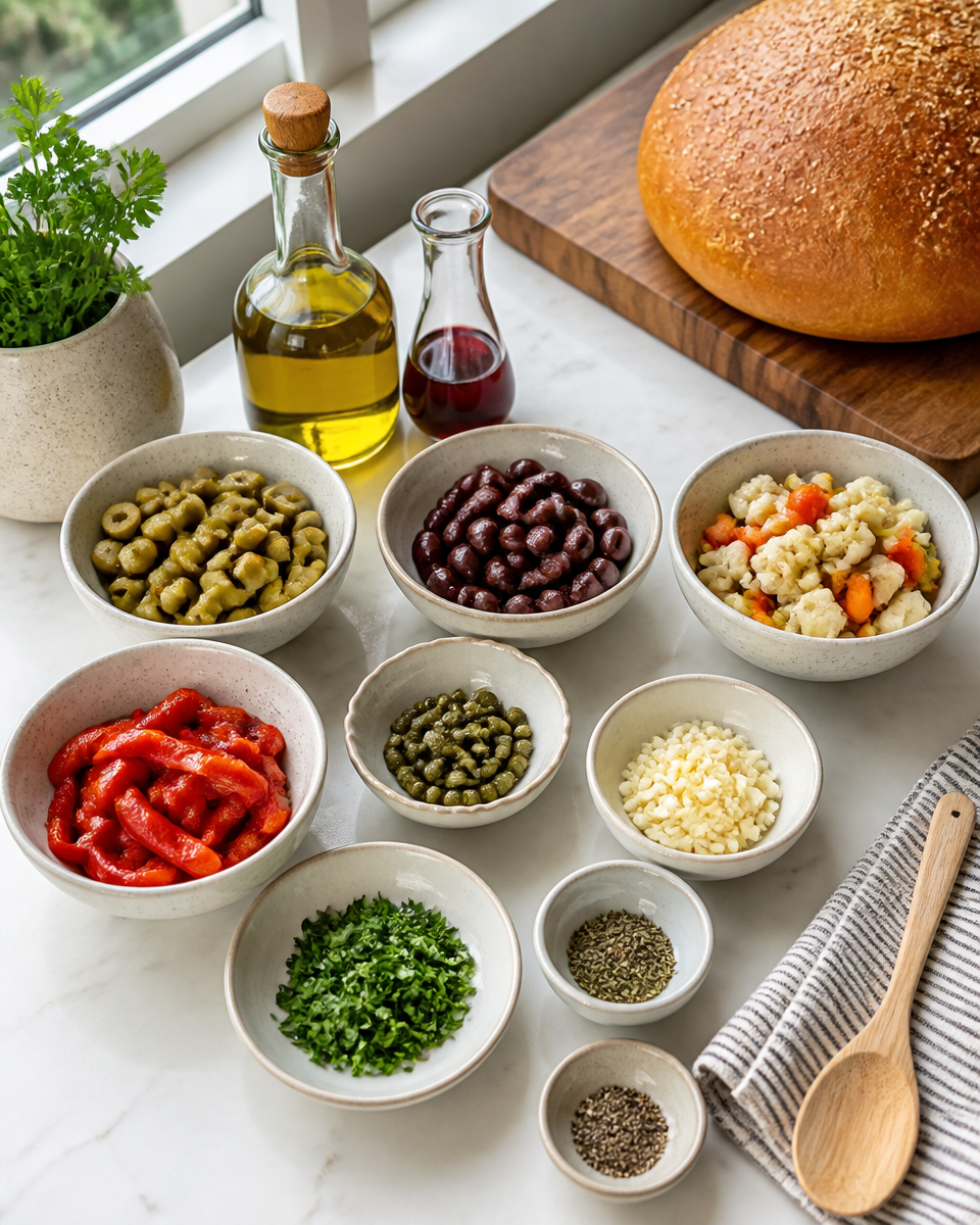 Easy Muffuletta — New Orleans Olive Salad Sandwich