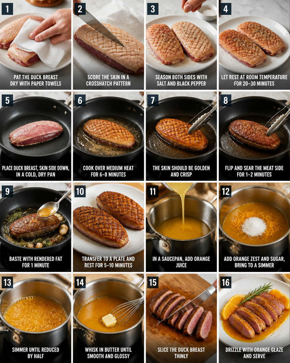 Easy Duck Breast — Pan Seared Orange Glaze