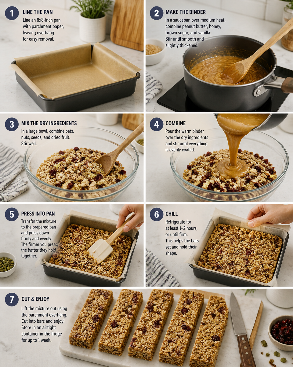 Easy Granola Bar — Chewy No Bake Honey