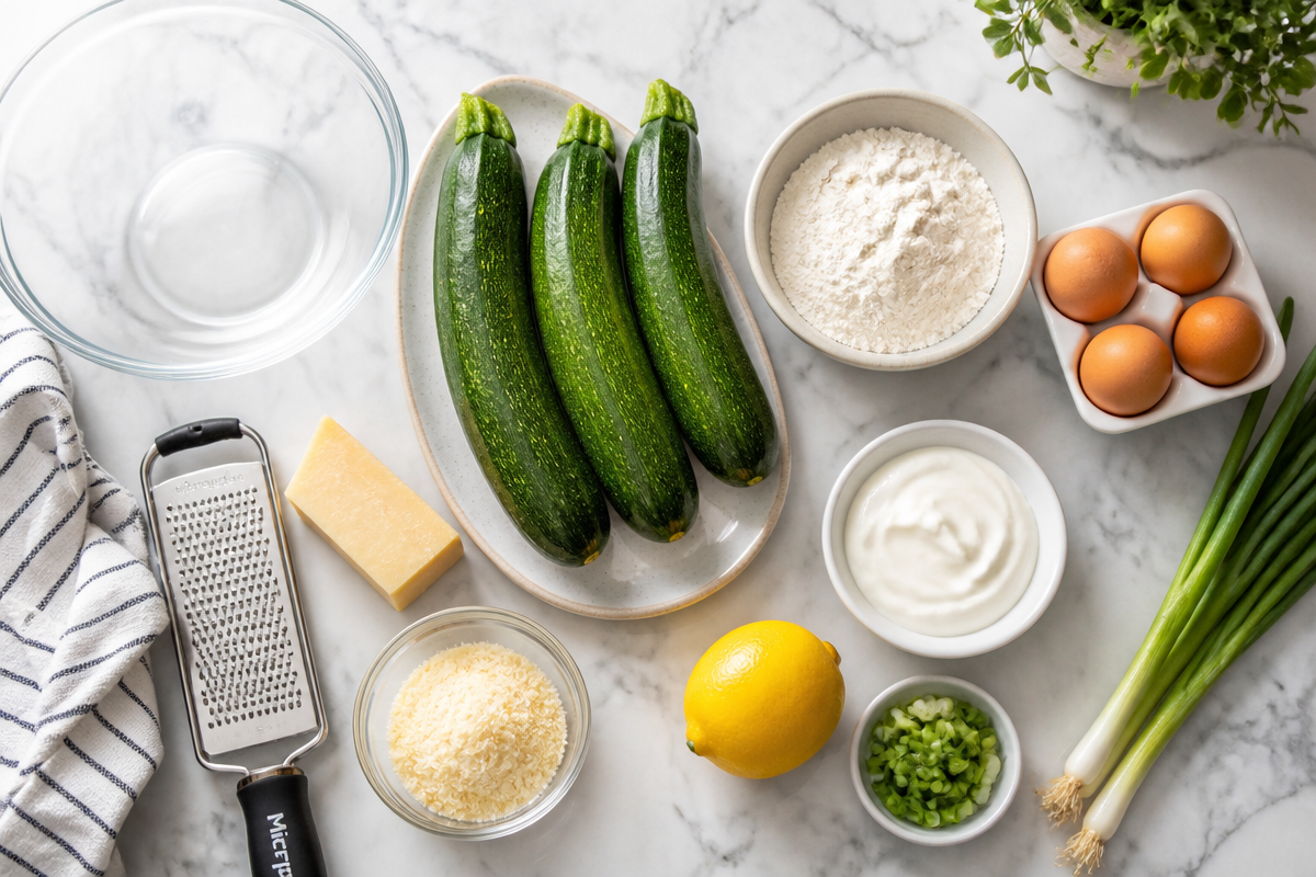 Deliciously Crispy Zucchini Fritters with Lemon Yogurt Sauce