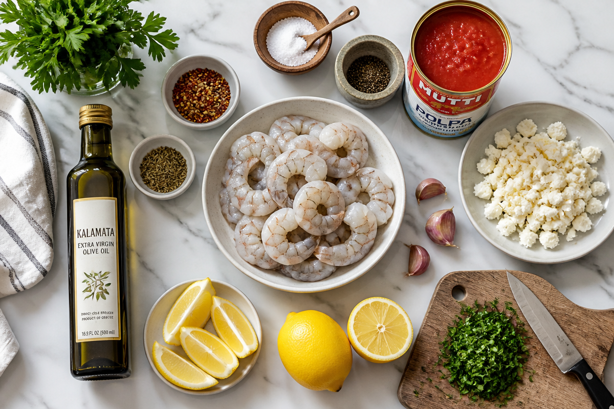 Savor the Flavors: Greek Shrimp with Tomatoes and Feta Delight