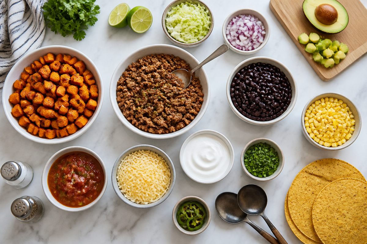 Sweet Potato Taco Bowl With Savory Ground Beef